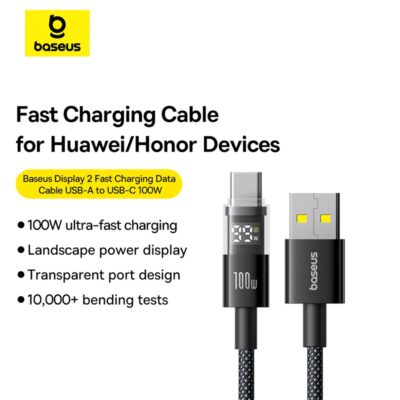 Baseus Display 2 USB to Type-C 100W Cable For Iphone 15 16 Samsung S25 S24  Pixel Macbook 1m P10382701121-00