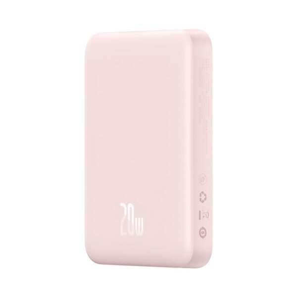 Baseus Magsafe 10000mAh Magnetic Wireless Fast Charge Power Bank 20W With 60W Type-C Cable  - Pink PPCX030004 - Image 5