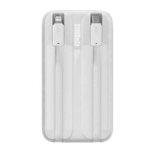  Baseus Power Bank 20000mAh 22.5W Built-in Lightning & Type-C Cable  Comet Series - White - Image 2