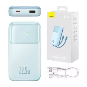  Baseus Power Bank 20000mAh 22.5W Built-in Lightning & Type-C Cable  Comet Series  p10022503312 Blue