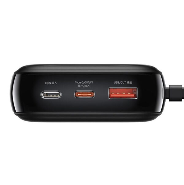 Baseus Power Bank 20000mAh Qpow Digital Display 20W  Iphone Lightning Cable Black PPQD-H01 - Image 5