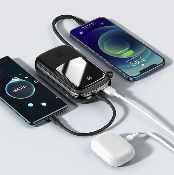Baseus Power Bank 20000mAh Qpow Digital Display 20W  Iphone Lightning Cable Black PPQD-H01 - Image 3