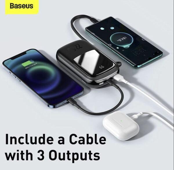 Baseus Qpow Digital Display quick charging power bank 20000mAh 22.5W  With Type-C Cable  Black PPQD-I01 - Image 4