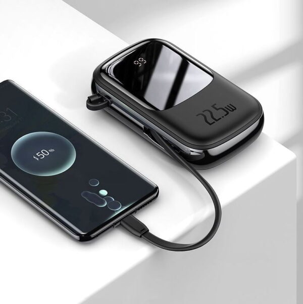 Baseus Qpow Digital Display quick charging power bank 20000mAh 22.5W  With Type-C Cable  Black PPQD-I01 - Image 3
