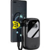 Baseus Qpow Digital Display quick charging power bank 20000mAh 22.5W  With Type-C Cable  Black PPQD-I01
