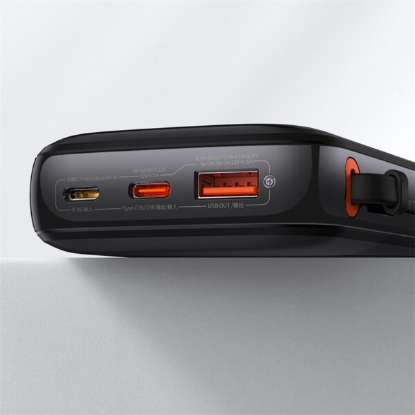 Baseus Power Bank Qpow Pro Digital Display Fast Charge 10000mAh 22.5W Type-C Edition Black - Image 4