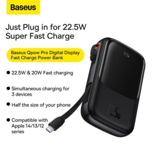 Baseus Power Bank Qpow Pro Digital Display Fast Charge 20000mAh 22.5W Type-C Edition Black PPQD040101