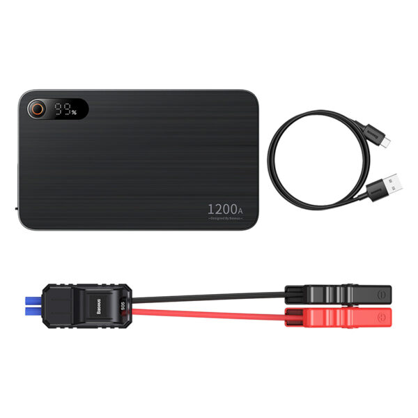 [ Premium] Baseus Car Jump Starter Super Energy Pro+ 12000mAh Battery Capacity 1200A Current   Black  -C00245700111-00 - Image 2