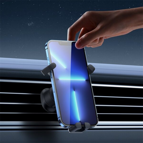 BASEUS Car Mobile Holder Stable Gravitational Car Mount Air Outlet Mobile Phone Holder Bracket - Black SUWX000001 - Image 4