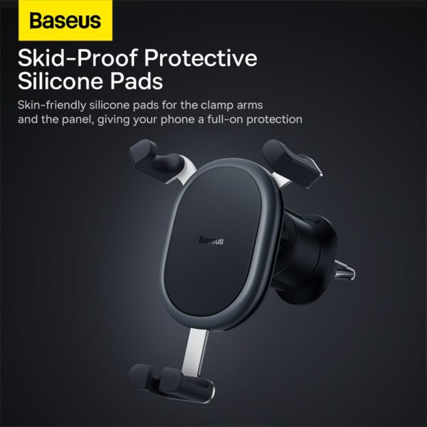 BASEUS Car Mobile Holder Stable Gravitational Car Mount Air Outlet Mobile Phone Holder Bracket - Black SUWX000001 - Image 2