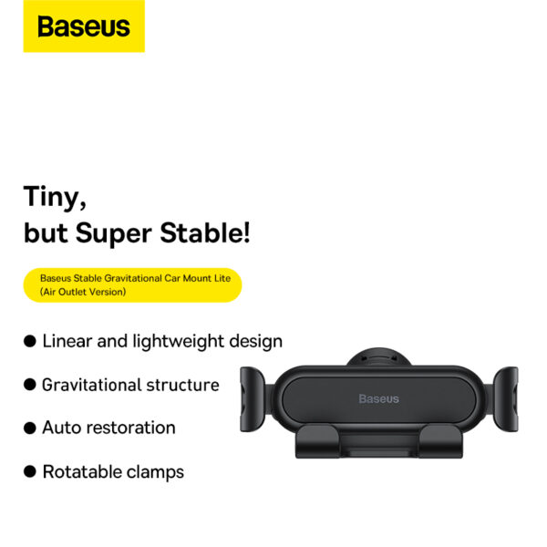 Baseus Car Mount  Stable Gravitational Lite  Air Outlet Version  black SUWX010001