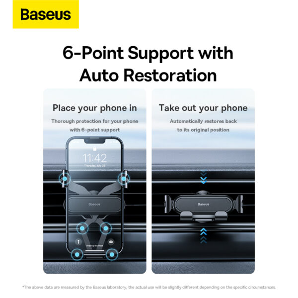 Baseus Car Mount  Stable Gravitational Lite  Air Outlet Version  black SUWX010001 - Image 3