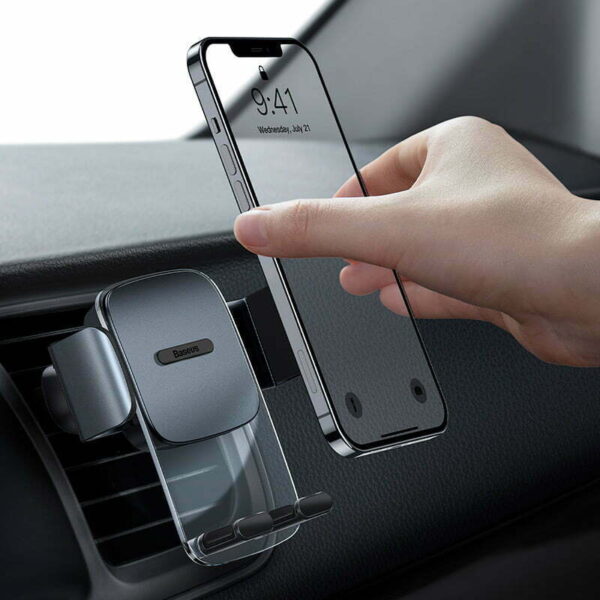 Baseus Easy Control Clamp Car Mount Holder A Set Air Vent & Dashboard  Black SUYK000001 - Image 8