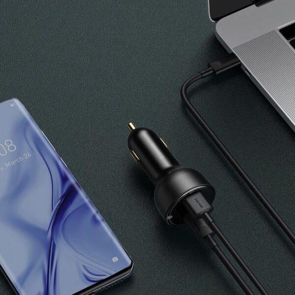 Baseus Superme Digital Display PPS 65W+30W Dual Quick Car Charger  CCZX-01 - Image 2