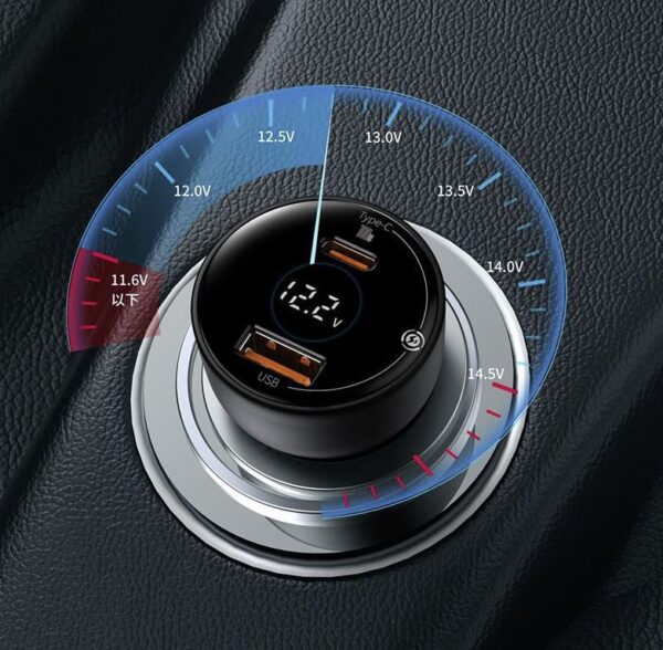 Baseus Superme Digital Display PPS 65W+30W Dual Quick Car Charger  CCZX-01 - Image 5