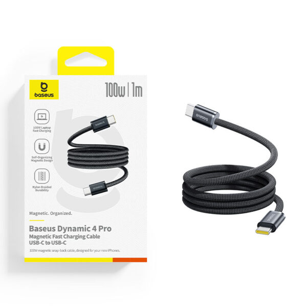 Baseus PD 100W Cable Dynamic 4 Pro Type-c to Type-c Magnetic Cable For Iphone 16 15 Series Samsung S25 24 Pixel 1m P10385200111-00 - Image 2