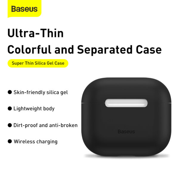 Baseus Apple Air Pods 2021 Case Super Thin Silica Gel Black WIAPPOD-CBZ01 - Image 2