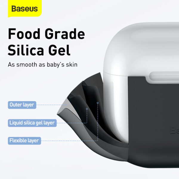 Baseus Apple Air Pods 2021 Case Super Thin Silica Gel Black WIAPPOD-CBZ01 - Image 9