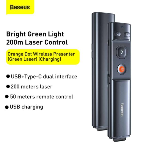 Baseus Presenter Orange Dot Wireless Rechargable Presenter  WKCD000013