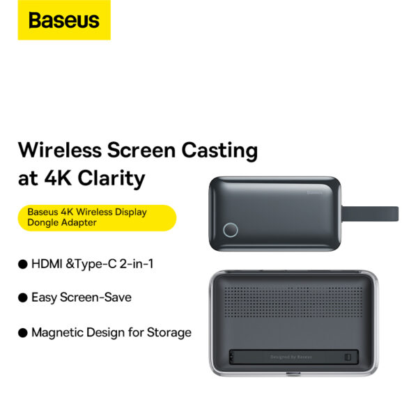 Baseus Display Dongle  4K Wireless  Adapter Grey WKGQ050013