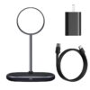 Baseus Swan 2-in-1 Wireless Magnetic Charging Bracket 20W Quick Charger 12V 2A  With USB For type-C 3A 1m Black