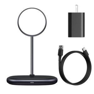 Baseus Swan 2-in-1 Wireless Magnetic Charging Bracket 20W Quick Charger 12V 2A  With USB For type-C 3A 1m Black