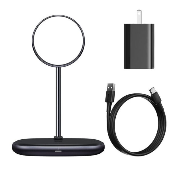 Baseus Swan 2-in-1 Wireless Magnetic Charging Bracket 20W Quick Charger 12V 2A  With USB For type-C 3A 1m Black