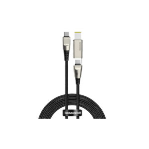 Baseus CA1T2-B01 Flash Series One-for-two Fast Charging Data Cable with Square Head Type-C to C+DC 100W 2m Black