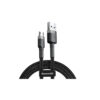 Baseus cafule powerbank short Cable USB For Micro 2.4A 0.5M Gray+Black (CAMKLF-AG1)- 45Days Warranty