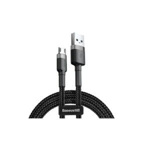Baseus cafule powerbank short Cable USB For Micro 2.4A 0.5M Gray+Black (CAMKLF-AG1)- 45Days Warranty