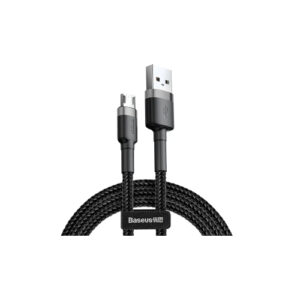 Baseus Cafule Cable Durable Nylon Braided Wire micro USB QC3.0 2.4A 1M black-grey (CAMKLF-BG1)- 90 Days Warranty