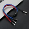 Baseus Three Primary Colors 3-in-1  Cable USB For Micro Lightning Type-c 3.5A 1.2M Black CAMLT-BSY01
