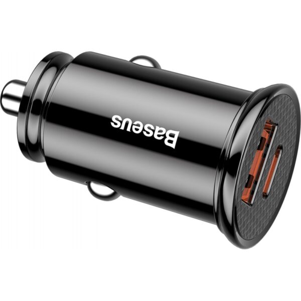 Baseus Car Charger GoTrip Series Dual Output 1xType-c PD 1x USB A 30W Cosmic Black C00072300123-00