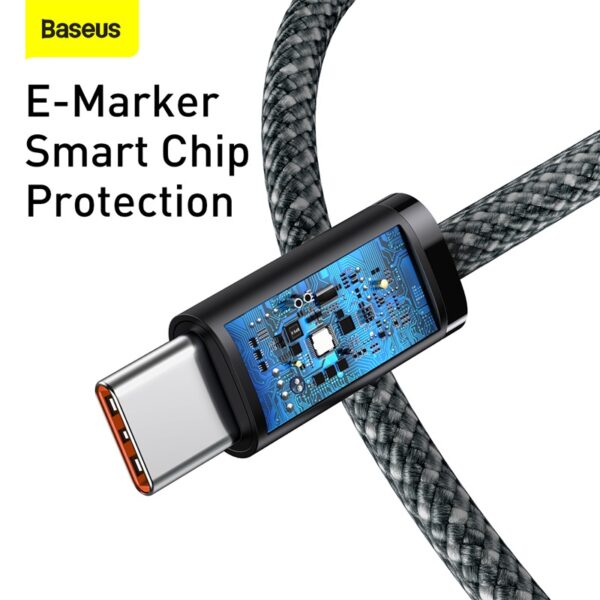 Baseus Cable Type-C to Type-C Dynamic Series Fast Charging Data Cable  100W 2m Slate Gray CALD000316 - Image 5