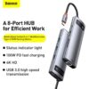 BASEUS Metal Gleam Series 8-in-1 Multifunctional Type-C HUB Docking Station CAHUB-CV0G - Dark Grey