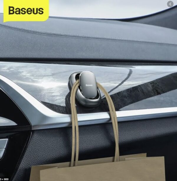 BASEUS Small Shell Vehicle Hook Car Mount Holder - Black - Image 2