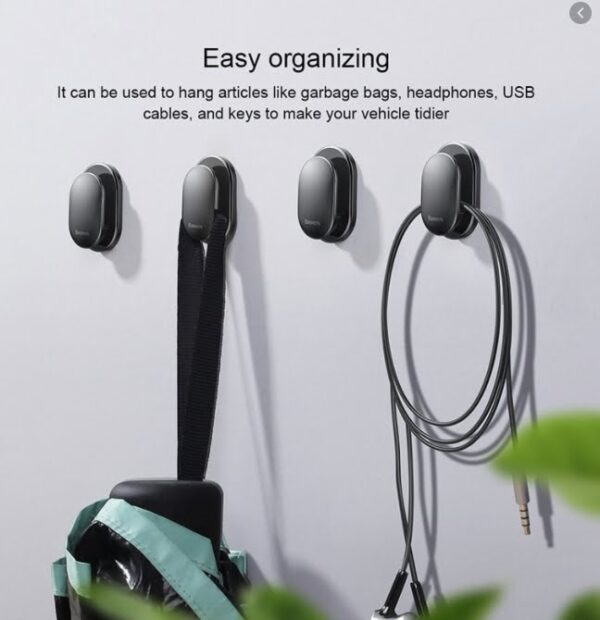 BASEUS Small Shell Vehicle Hook Car Mount Holder - Black