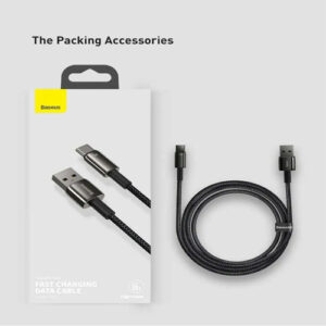 Baseus 66W CATWJ-B01 Zinc Alloy USB to Type-C Tungsten Gold Fasting Charging Data Cable 1M -45Days Warranty