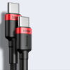 Baseus Cafule Type-C To Type-C 100W Nylon Braided Wire USB 20V 5A 2m PD 2.0 Cable Red black CATKLF-AL91