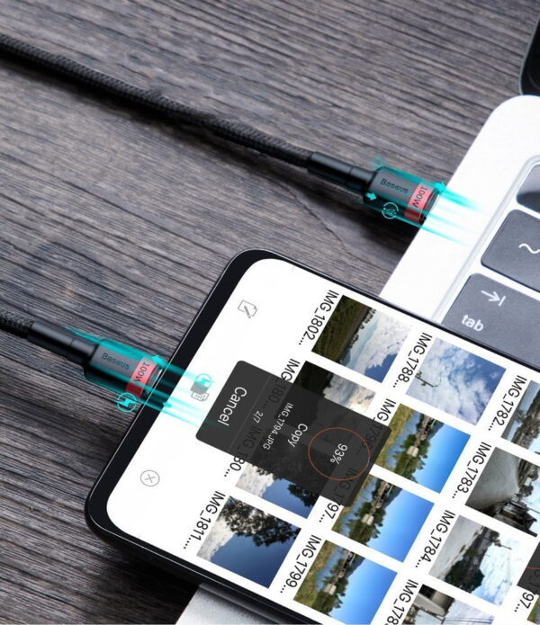 Baseus Cafule PD2.0 100W flash charging USB For Type-C cable (20V 5A)2m Gray+Black CATKLF-ALG1 - Image 2