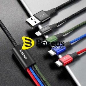 Baseus 4 in 1 Fast Charging Cable, Dual Type-C, Lightning & Micro USB CA1T4-B01