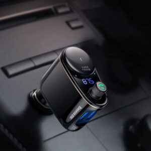 Baseus Locomotive Bluetooth FM Transmitter MP3 Car Charger 2x USB 3.4A black (CCALL-RH01)