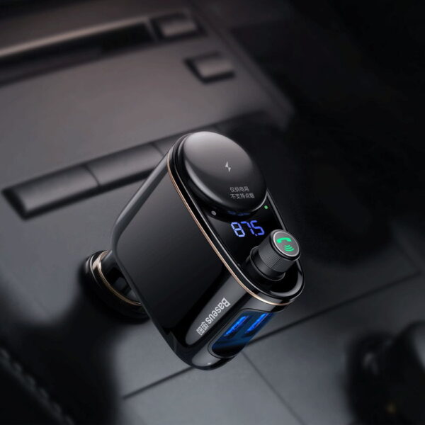 Baseus Locomotive Bluetooth FM Transmitter MP3 Car Charger 2x USB 3.4A black (CCALL-RH01)