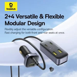 Baseus Car Charger Backseat Pal L1 110W 3USB 3Type-c With 1.5M Extension Cable C00081100121-00