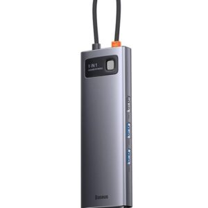 Baseus Metal Gleam Series 9-in-1 Multifunctional Type-C HUB Docking Station Space Gray WKWG060013
