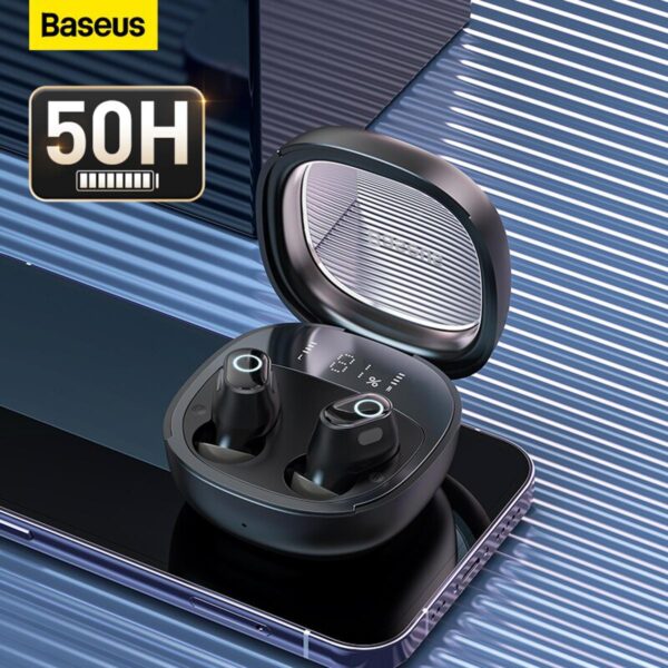 Baseus TWS WM02 Plus Wireless Earbuds 5.3 Bluetooth Earphone 50H Battery Backup With Display NGTW280001