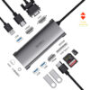 WIWU Alpha A11312H 11-in-1 USB Hub Type-C VGA RJ-45 Dual HDMI Port