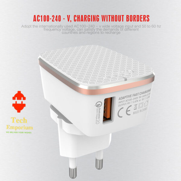 LDNIO Quick Charge 3A Charger with Type-C Cable EU (A1204Q) – White