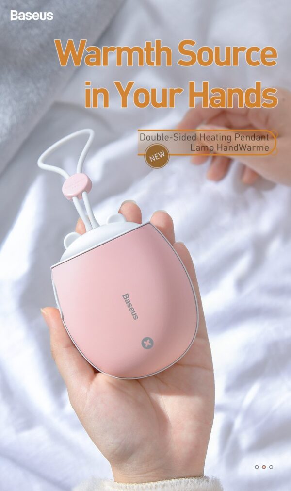 Baseus Heater Rechargeable Hand Warmer 4000 mAh Emergency Power Bank LED Electric Hand Warmer Handy Electric Heater warm - Image 4