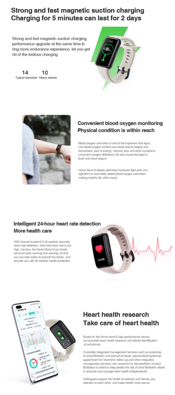 Honor Smart Band 6 Sports Fitness Tracker – Black - Image 3